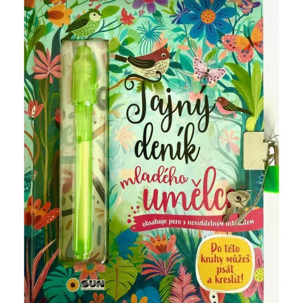 Tajný deník mladého umělce - Klíček a pero s neviditelným inkoustem SUN