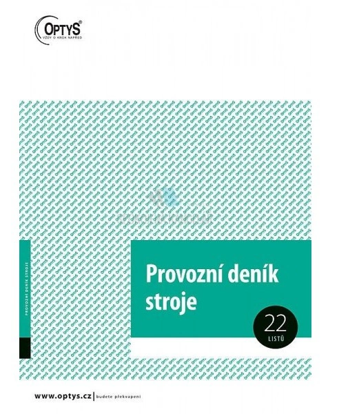 Provozní deník stroje A4 -1234 OPTYS