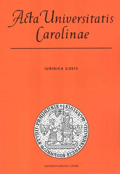 Acta Universitatis Carolinae Iuridica 3/2013 Univerzita Karlova v Praze - Právnická fakulta
