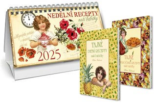 Stolní kalendář nedělní menu 2025 + Tajné dietní recepty + Tajné staročeské recepty  Studio trnka