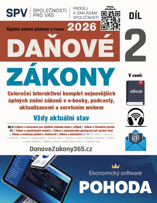 Daňové zákony 2026 XXL ProFi ČR (II. díl) Newsletter Daňové zákony 2026 XXL ProFi ČR (II. díl) Newsletter