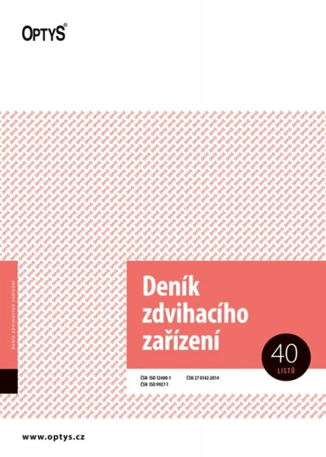 Deník zdvihacího zařízení A4 /OP 1227/ OPTYS