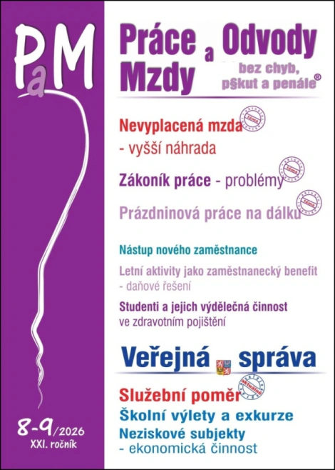 Práce a mzdy 8-9/2026 Poradce s.r.o. Práce a mzdy 8-9/2026 Poradce s.r.o.