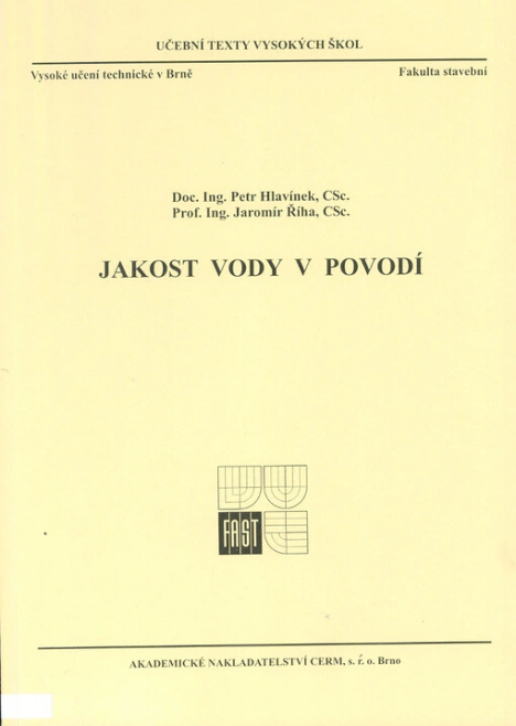 Jakost vody v povodí Akademické nakladatelství CERM