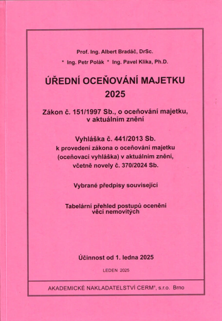 Úřední oceňování majetku 2025 Akademické nakladatelství CERM