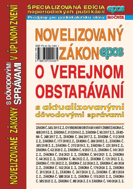 Novelizovaný zákon o verejnom obstarávaní 12/2026 Epos Novelizovaný zákon o verejnom obstarávaní 12/2026 Epos