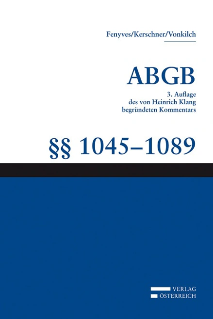 Großkommentar zum ABGB - Klang, §§1045-1089 Verlag Österreich Großkommentar zum ABGB - Klang, §§1045-1089 Verlag Österreich