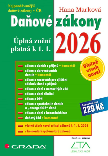 Daňové zákony 2026 - úplná znění k 1. 1. 2026 Grada