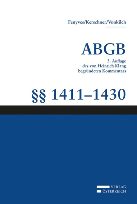 Großkommentar zum ABGB - Klang, §§1411-1430 Verlag Österreich Großkommentar zum ABGB - Klang, §§1411-1430 Verlag Österreich