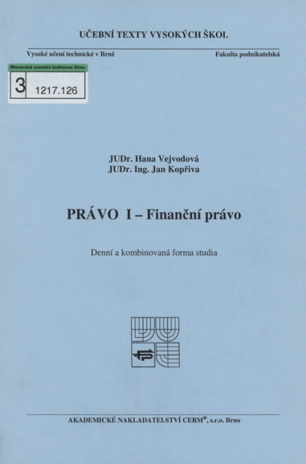Právo I - Finanční právo Akademické nakladatelství CERM
